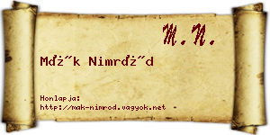 Mák Nimród névjegykártya